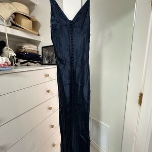 Shona Joy Midnight Satin Dress